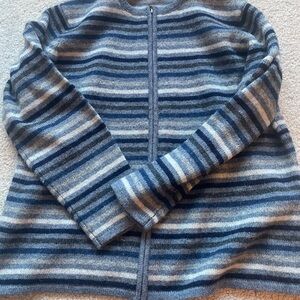 Striped Blue and Gray Women's Sweater